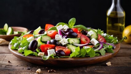 Poster - Minimalist Elegance, The quintessential Greek Salad - A Nutrient-Rich, Simple Delight