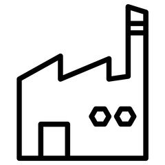 Sticker - Building Company Factory Line Icon