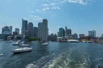 Canvas Print - boston city massachusetts waterfron harbor day views