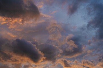 Wall Mural - beautiful dramatic sky with colorful clouds