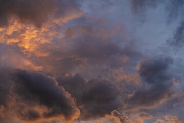 Wall Mural - beautiful dramatic sky with colorful clouds