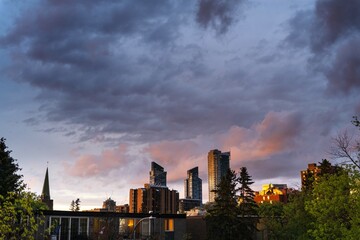 Wall Mural - beautiful dramatic sky with colorful clouds