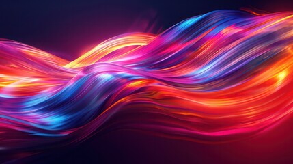 Fototapete - A colorful, wavy line of light and dark colors
