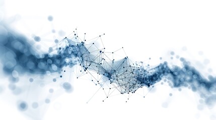 Aufkleber - A blue wave with many dots and lines