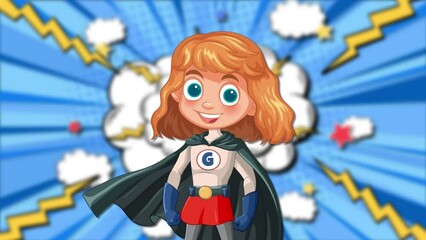 Sticker - Superhero Girl Comic Animation