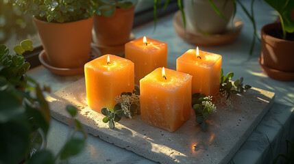 Wall Mural - candles in the garden