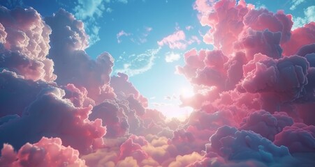 Wall Mural - Pink And Blue Clouds During Daytime