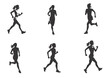 © Agoeng - silhouette running woman. Vector people running silhouettes