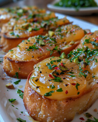 Wall Mural - bruschetta with salmon and cheese