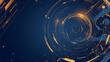 © Yuki - Abstract futuristic technology background with glowing orange lines and circles, with copy space text for website, app, presentation, and social media.