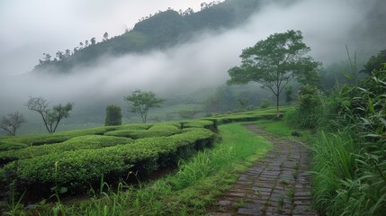 Wall Mural - Green Tea Garden 