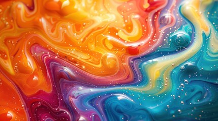 Poster - A colorful swirl of paint with a blue and orange section