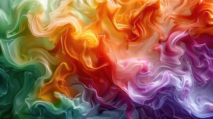 Wall Mural - A colorful, abstract painting with a rainbow of colors