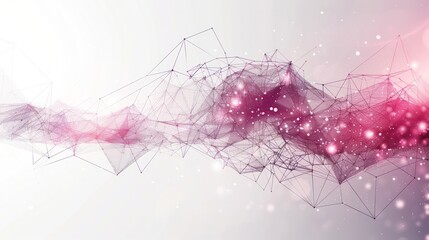 Fototapete - A pink and white line with many dots and lines