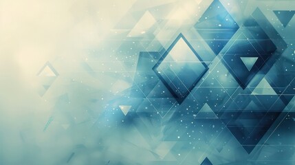 Wall Mural - A blue background with a lot of squares and triangles