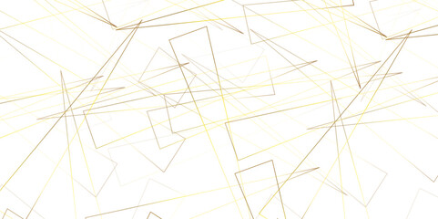 Wall Mural - Abstract white and yellow triangle technology lines background. Abstract white lines background. Seamless white geometric lines background.