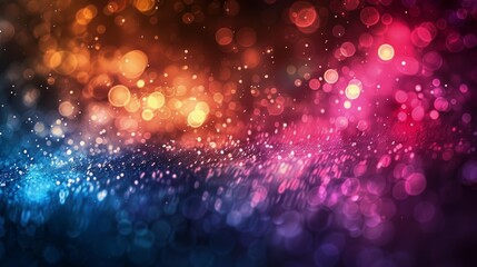 Wall Mural - Abstract background with colorful bokeh lights and glitter.  Perfect for holiday, celebration, or festive designs.