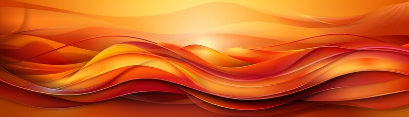 Poster - Eye-catching abstract background with flowing orange and yellow waves, ideal for presentations