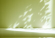 © Photo Sesaon - Wall interior background, studio and backdrops show products. with leaf shadow from window color beige and white. background for text insertion and presentation of product