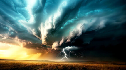 Poster - illustration tempest tornado in nature
