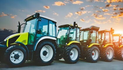 Multiple tractors as modern farming equipment