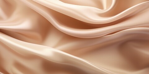 A long, flowing piece of fabric with a pattern of swirls and lines. The fabric is a light, creamy color, and it is made of silk