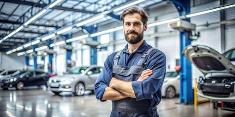 Confident Mechanic in State-of-the-Art Workshop