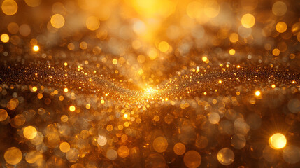 Abstract bokeh lights background in gold