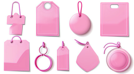 Wall Mural - Pink Tag and Label Set