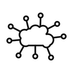 Wall Mural - Network Cloud Icon for Enterprise IT Solutions and Cloud Networking