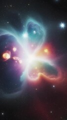 Wall Mural - Cosmos and galaxy. Vertical video.