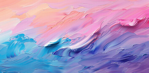 Wall Mural - Pastel Abstract Background with Soft Waves and Colors in Blue Pink Purple Cream for Spring Summer