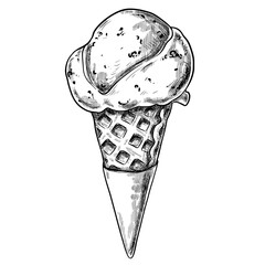 Wall Mural - Ice cream delicious sketch food vector illustration	