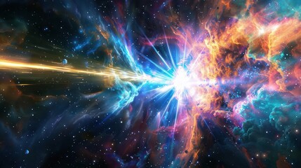 Wall Mural - a colorful, mysterious cosmic ray source in deep space.,majestic astronomical image of galaxy univer
