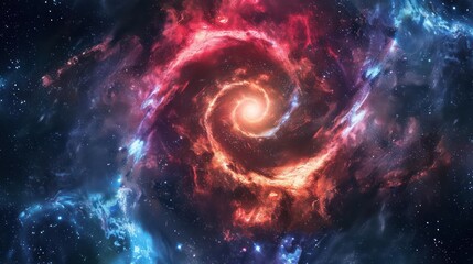 Wall Mural - a colorful spiral galaxy with mysterious, dark voids.,majestic astronomical image of galaxy universe