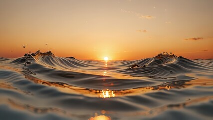 Canvas Print - Sunset Reflections on Water Surface.