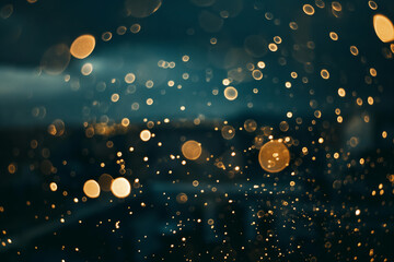 Wall Mural - Captivating Bokeh Lights on Rainy Window at Night