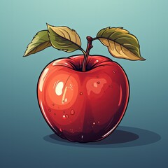 Minimalistic Vector Illustration of Apple in Dark Palette