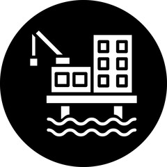 Wall Mural - Oil Platform Icon Style