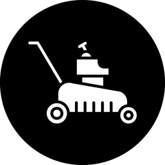 Wall Mural - Lawn Mower Icon Style