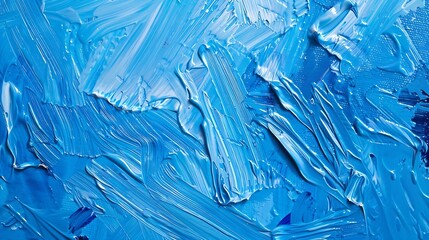 Aufkleber - Blue background with oil paint Beautiful close up brushstrokesDetail of artistic abstract oil painted background : Generative AI