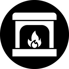 Poster - Fireplace Icon Style