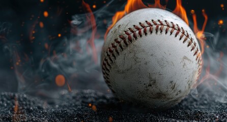 Poster - Burning baseball in the dark