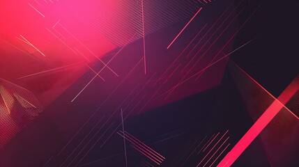 Fototapete - Black pink red modern abstract background Geometric shape Viva magenta Color 2023 Triangles lines stripes Futuristic Gradient Clock business time concept Bright Minimal Web banner : Generative AI