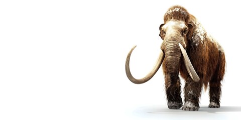 Default mammoth illustration on an isolated white background. Concept Illustration, Animal, Prehistoric, Mammal, White Background