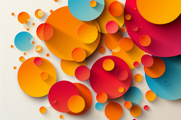 Wall Mural - Abstract background made of colorful circles with soft shadows, vibrant dots