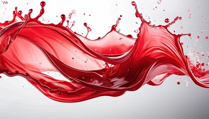 Wall Mural - Red water wave flow with splatters