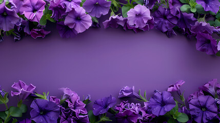 Poster - Purple flower border wall background