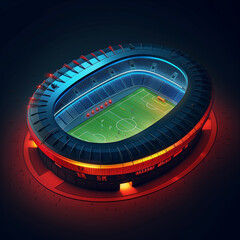 Isometric football stadium