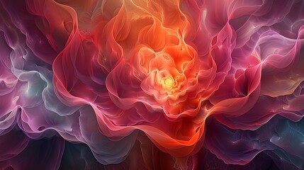 Poster - Fractal explosion mural, complex fractal patterns in vivid, eye-catching colors, modern art style, 16:9 aspect ratio.